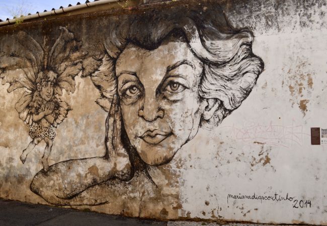 Arte de rua no bairro histórico da Graça de Lisboa 
