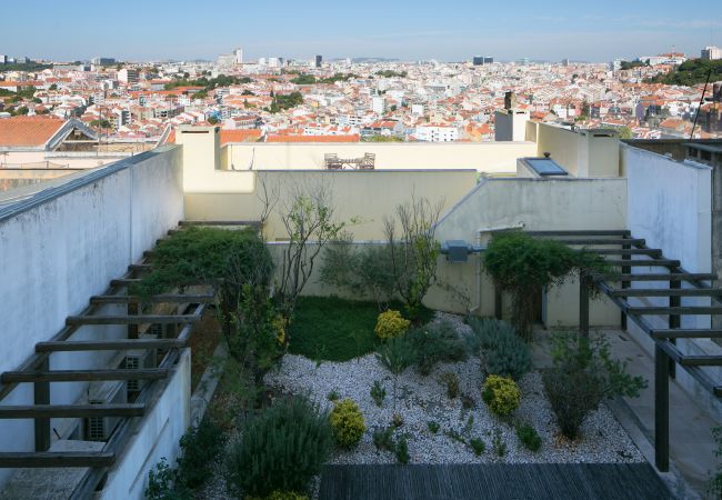 Vista do sumptuoso jardim e Lisboa no coração da cidade